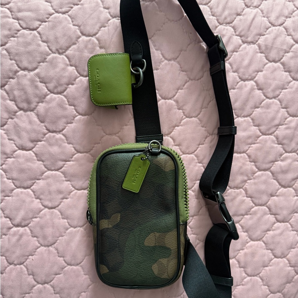 Coach Camouflage and Black Crossbody and/or Belt Bag